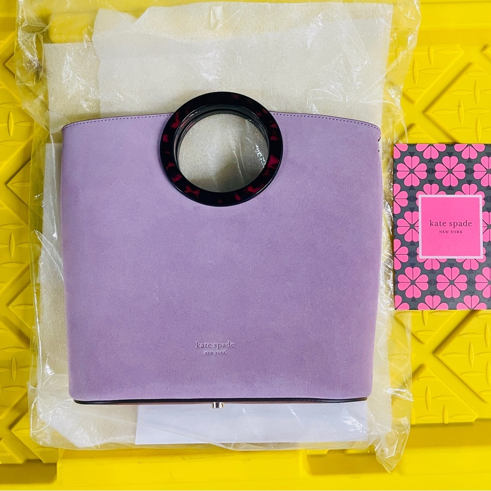 Kate Spade Lavender Tote with Circular Genuine Turquois’ Handle Rings UnitOne.